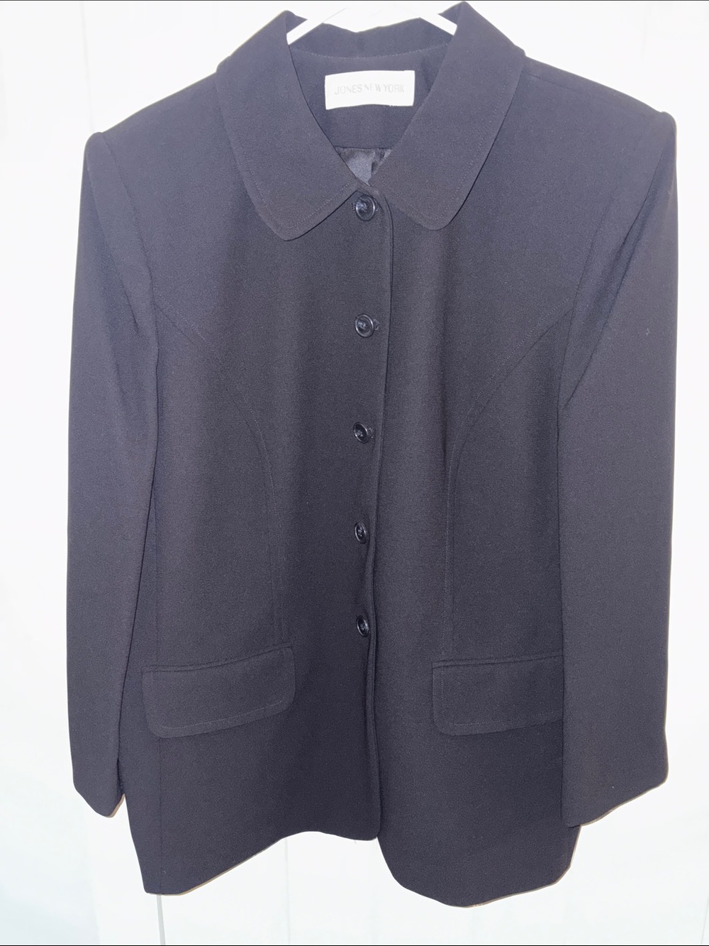 Jones New York Black Tailored Button-Front Blazer
